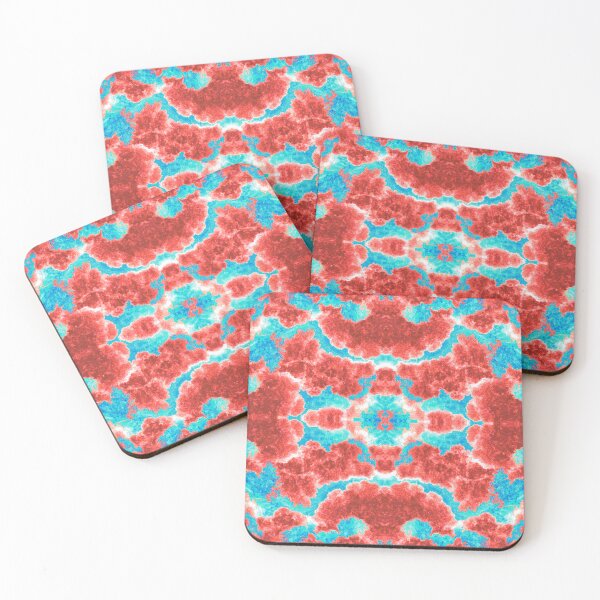 Item preview, Kaleidoscopic Cloudy Marble Seamless Pattern Coral and Blue designed and sold by Reconocer.
