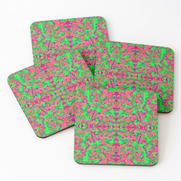 Item preview, Kaleidoscopic Blobs Seamless Pattern Pink and Green designed and sold by Reconocer.