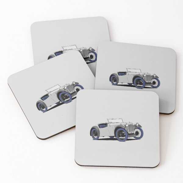 Item preview, Austin 7 Vintage Car in silver grey designed and sold by Webazoot Industries - Car Art.