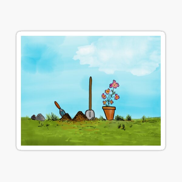 Watercolor garden Sticker