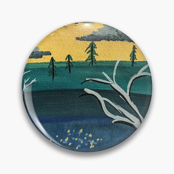 Item preview, Unique Landscape Painting with Blue and Baby yellow   designed and sold by MagicGnome47.