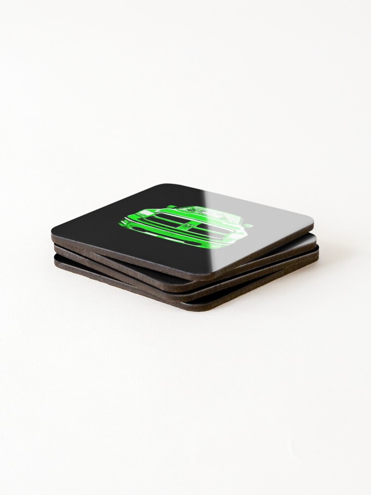 Thumbnail 4 of 5, Coasters (Set of 4), Tow-Rig in Green by RaunchyRacing designed and sold by RaunchyRacing.