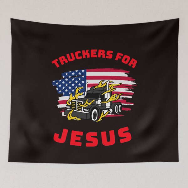 Artikelvorschau, Amerikanischer Trucker, Trucker für Jesus BlkR entworfen und verkauft von TeamsterLife.