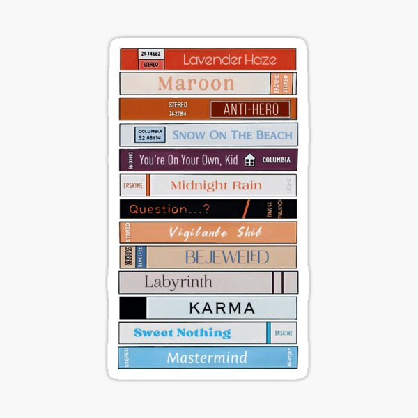 Midnights Bookshelf Taylor Swifts Sticker