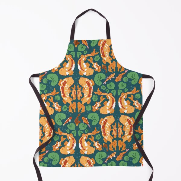 Item preview, Complex swimming koi fish - yellow, orange, blue and green designed and sold by Ingrid Poole.