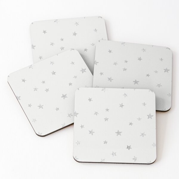 Item preview, Pretty Y2K Glitter Stars Design in Silver designed and sold by Femme Pastel Collective.
