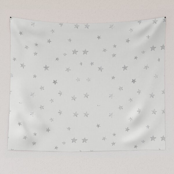 Item preview, Pretty Y2K Glitter Stars Design in Silver designed and sold by Femme Pastel Collective.