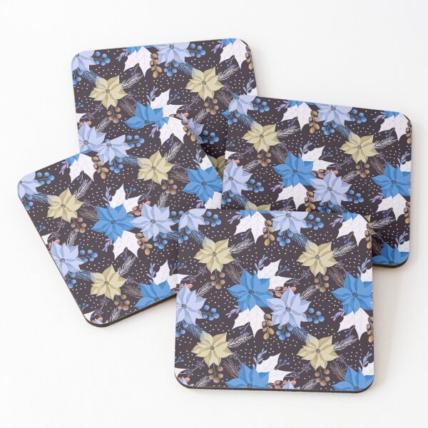Item preview, Christmas Poinsettia - Light Blue designed and sold by JaselviiStudio.