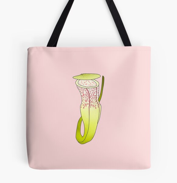 Nepenthes Alba Carnivorous Pitcher Plant on Pink | Tote Bag