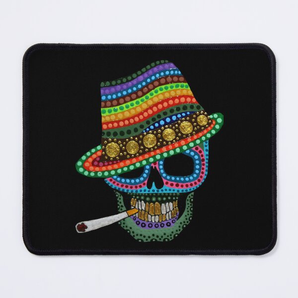 Item preview, Smoking Love Skull | Tattoo Skulls | Acid Henna skull with Hat | Sugar Skull Psychedelic designed and sold by Tyler Tilley.