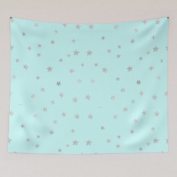Item preview, Pretty Y2K Glitter Stars Design in Baby Turquoise designed and sold by Femme Pastel Collective.