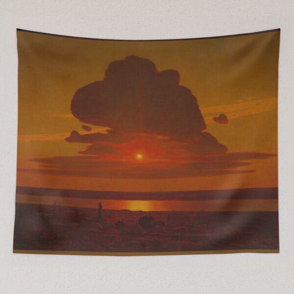 Item preview, Sunset painting, Sunset Artwork, Red Sunset on the Dnieper designed and sold by danaJG.
