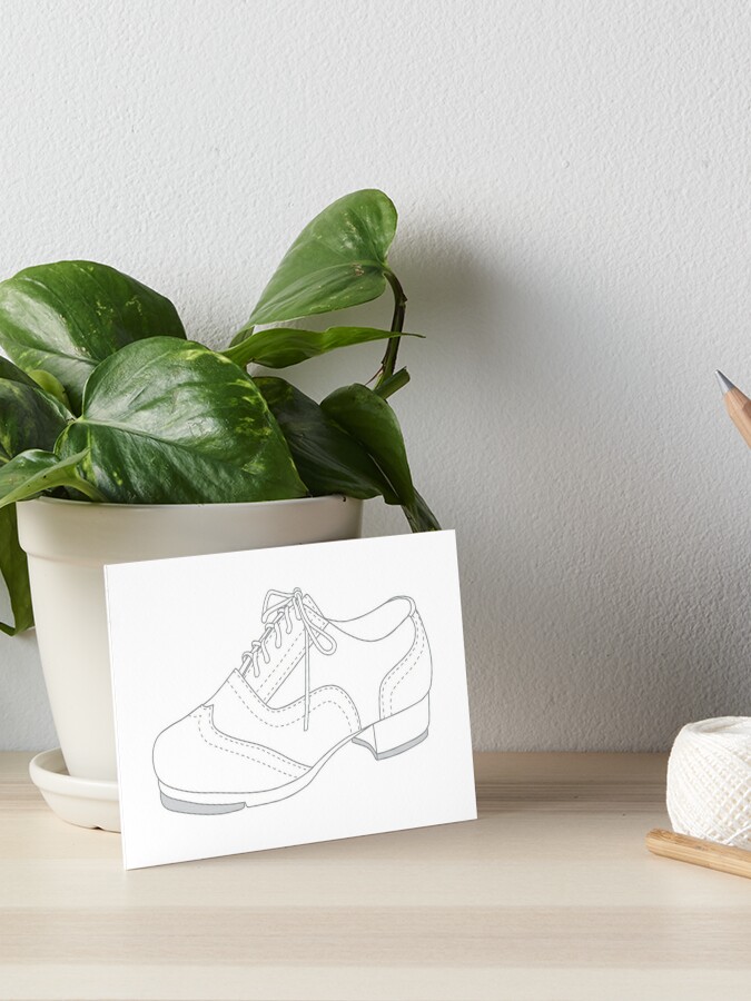 Old Tap Dance Shoes With White Socks And Wooden Floor Wood Print