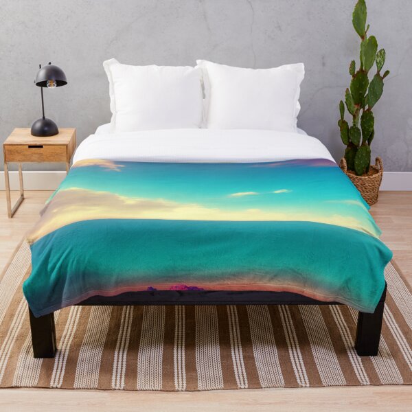 Item preview, Vaporwave Blue and Red Sunset Beach View - Chilling Out designed and sold by DesignerKin.
