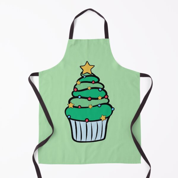 Artikelvorschau, Weihnachtsbaum Cupcake mit Sternen auf Grün entworfen und verkauft von CreativeDraws42.