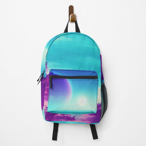 Item preview, Vaporwave Blue and Red Sunset Beach View on an Alien Planet designed and sold by DesignerKin.