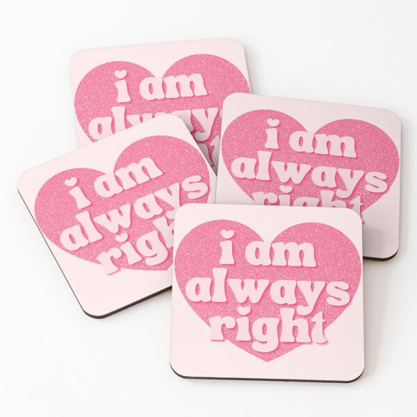 Item preview, I Am Always Right Glitter Pink Heart designed and sold by Pink Ribbon.