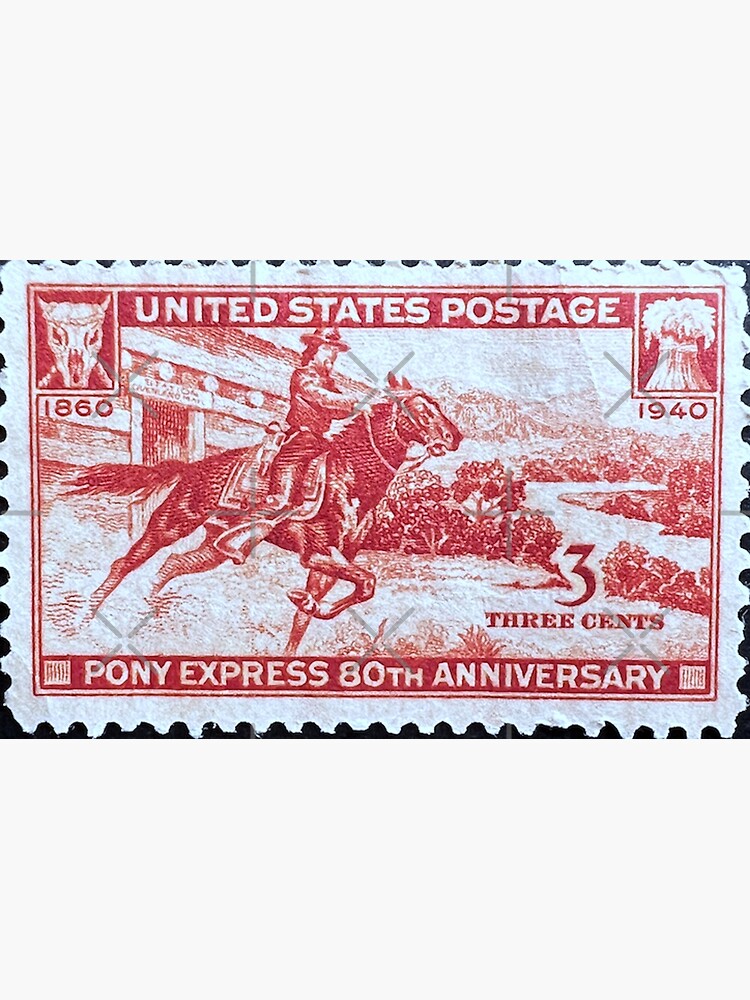 Pony Express 1940 Vintage Postage Stamp Greeting Card