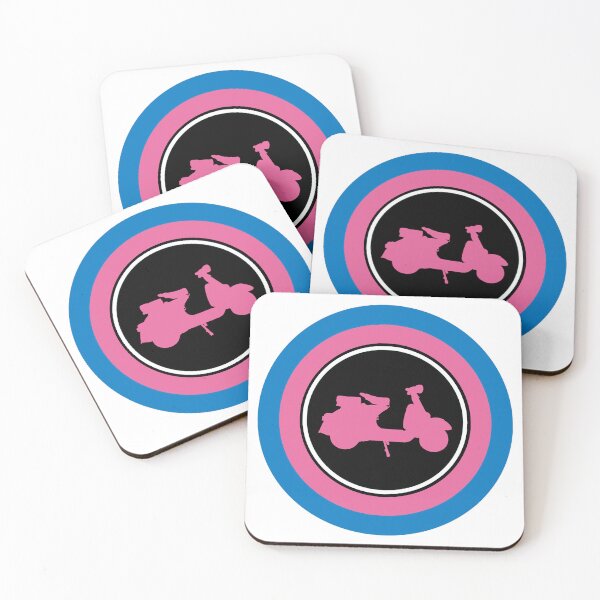 Item preview, Pink Blue Retro Scooter Mod Roundel designed and sold by ModSupporters.