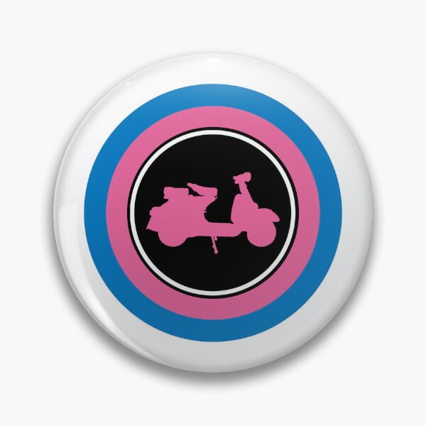 Item preview, Pink Blue Retro Scooter Mod Roundel designed and sold by ModSupporters.