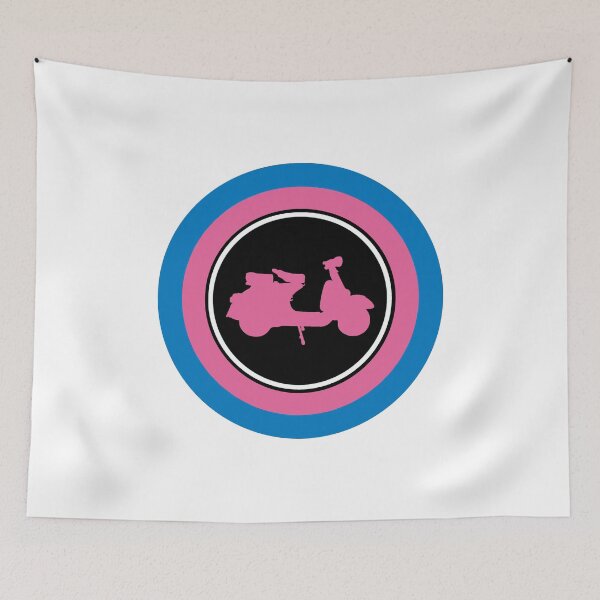 Item preview, Pink Blue Retro Scooter Mod Roundel designed and sold by ModSupporters.