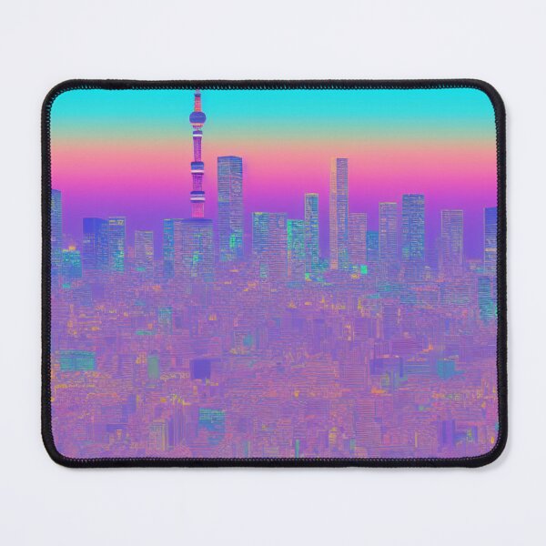 Item preview, Pixeled Vaporwave Colored Tokyo Skyline Japan designed and sold by DesignerKin.