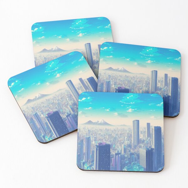 Item preview, Futuristic Skyline Light Blue Tranquil City designed and sold by DesignerKin.