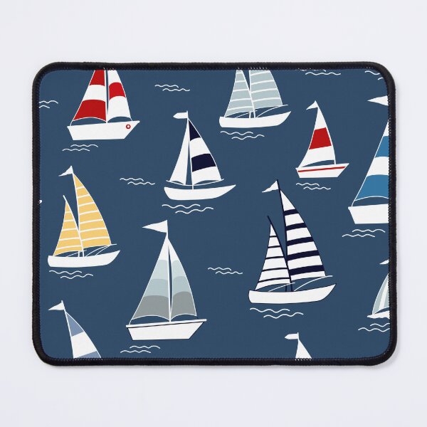 Item preview, Nautical Blue Sailboat Pattern designed and sold by newburyboutique.