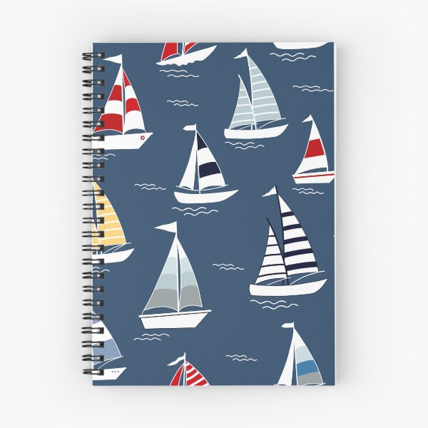 Item preview, Nautical Blue Sailboat Pattern designed and sold by newburyboutique.