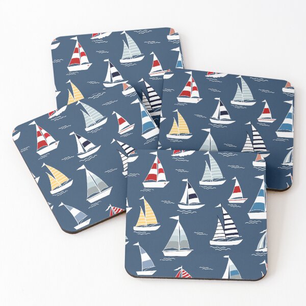 Item preview, Nautical Blue Sailboat Pattern designed and sold by newburyboutique.