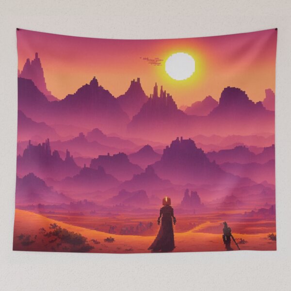 Item preview, Beholding a Purple Sand Planet Pixel Art Vaporwave designed and sold by DesignerKin.