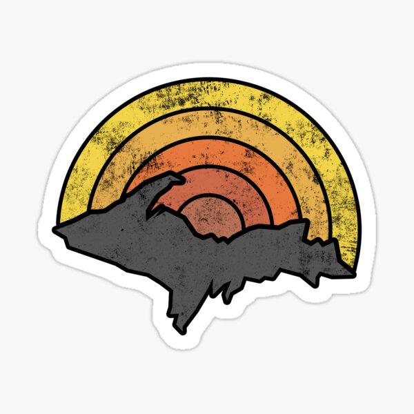 Retro Upper Peninsula Sunrise Sticker