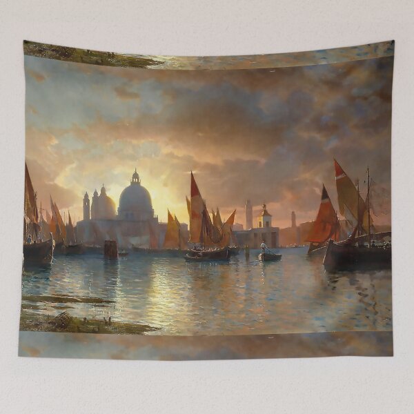 Item preview, Sunset painting, Sunset Artwork,Santa Maria della Salute, Sunset designed and sold by danaJG.