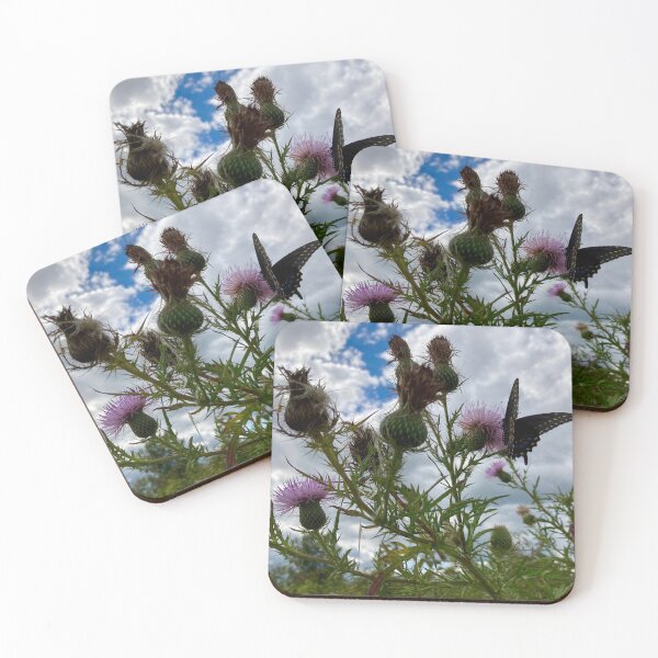 Item preview, Black swallowtail butterfly on a purple thistle	 designed and sold by JuliVogel.