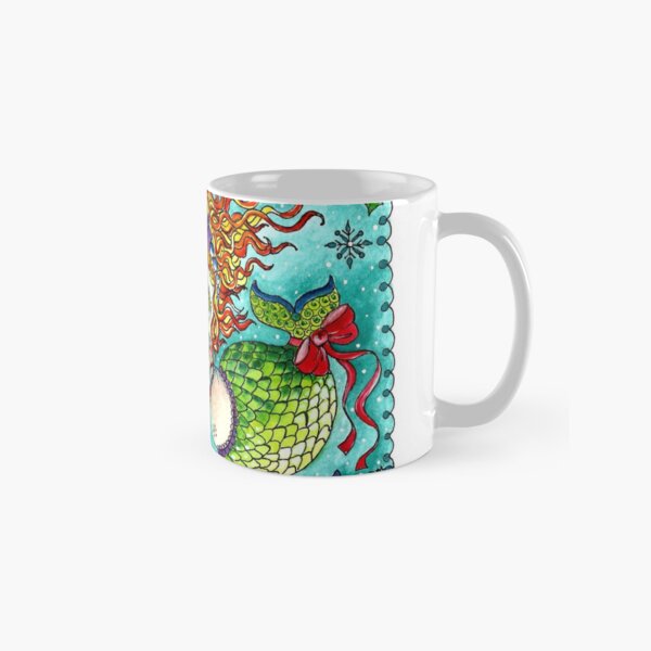Chubby Mermaid and Seahorse Christmas Classic Mug