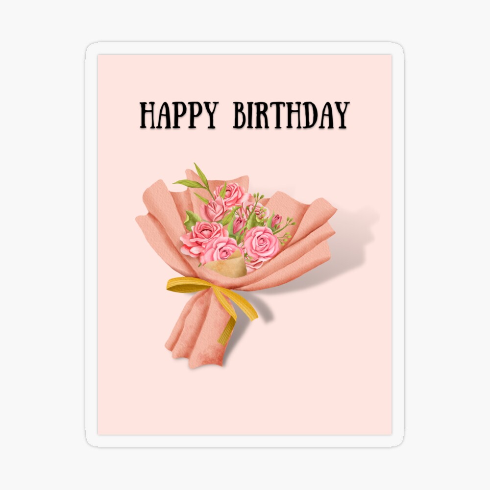 Happy Birthday Card with Mini Bouquet