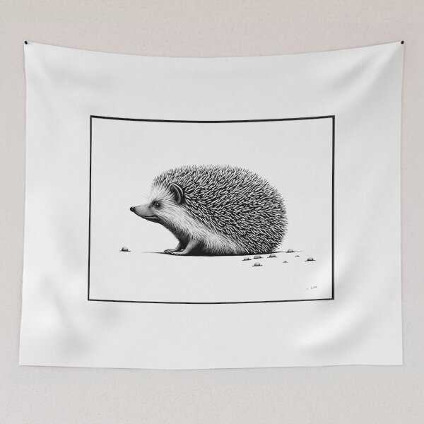 Item preview, HedgeHog Sketch Painting Black & White designed and sold by Itis-Whatitis.