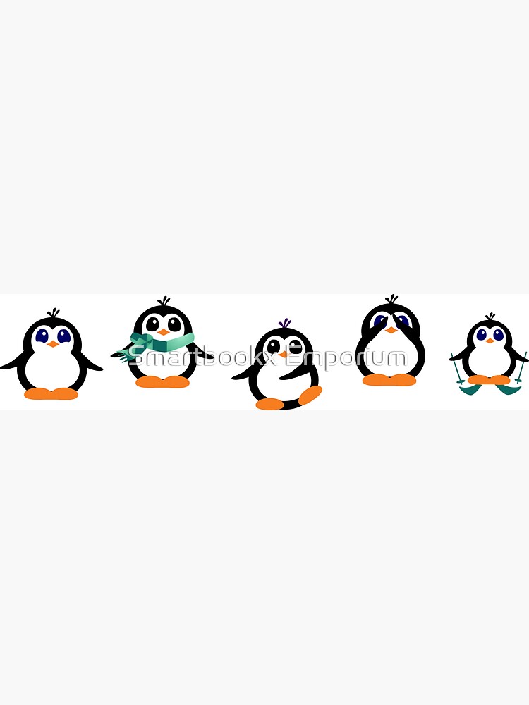 Cute Penguin Fun Cartoon Group by FionaHolt