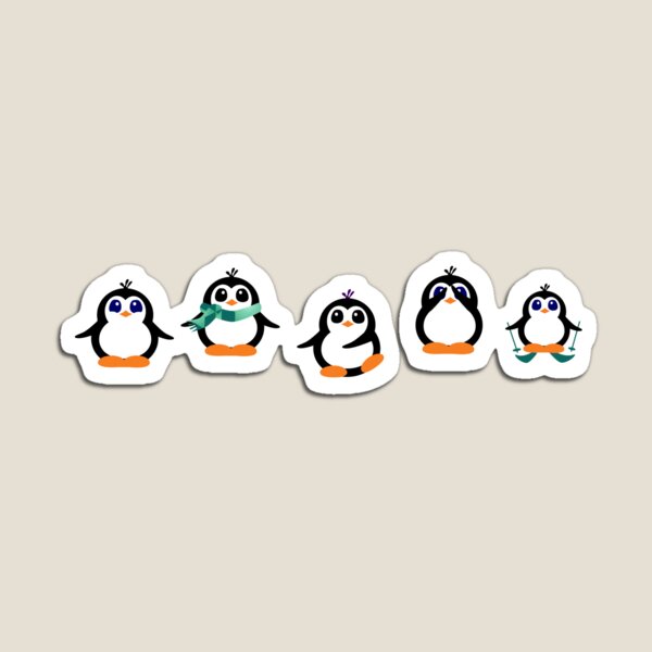 Cute Penguin Fun Cartoon Group Magnet