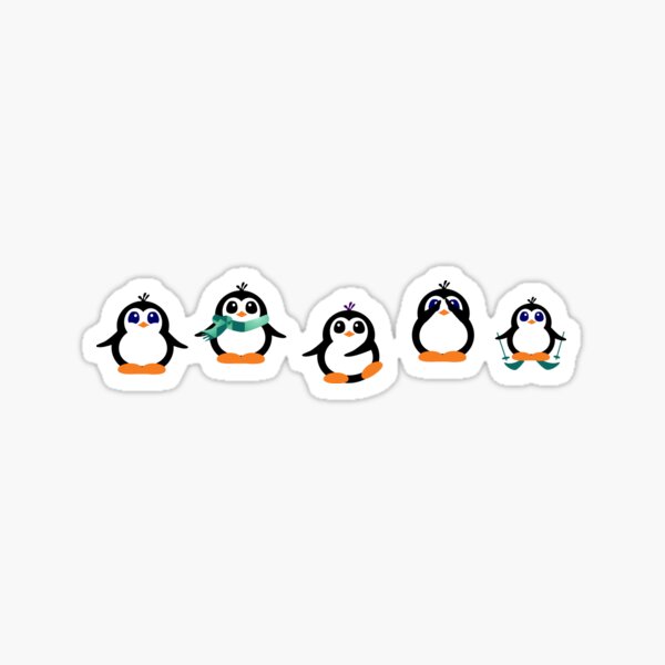 Cute Penguin Fun Cartoon Group Sticker