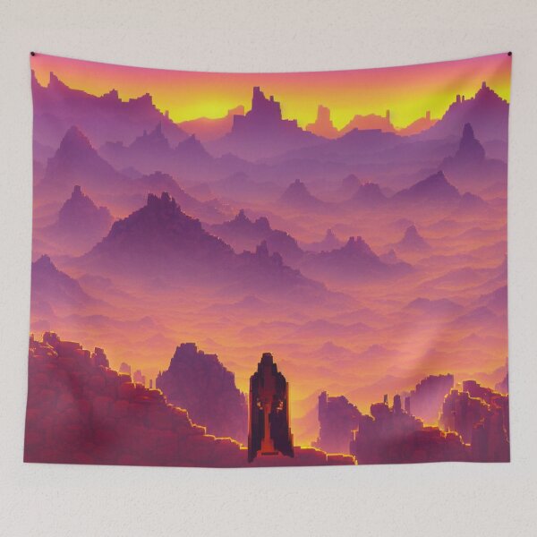 Item preview, Beholding a Purple Sand Planet Pixel Art Vaporwave designed and sold by DesignerKin.