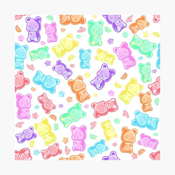 Item preview, Gummi Bear Sweets Pattern WHITE designed and sold by FaultyOverlord.