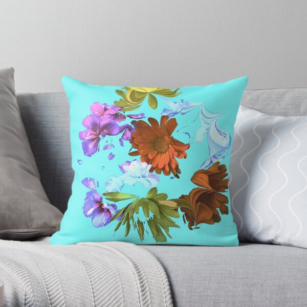 Floating Flowers Throw Pillow