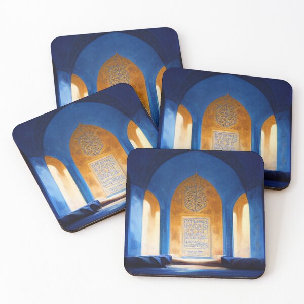 Item preview,  blue mosaic and ancient Arab Islamic writing/ piece of art designed and sold by MaissaArt.