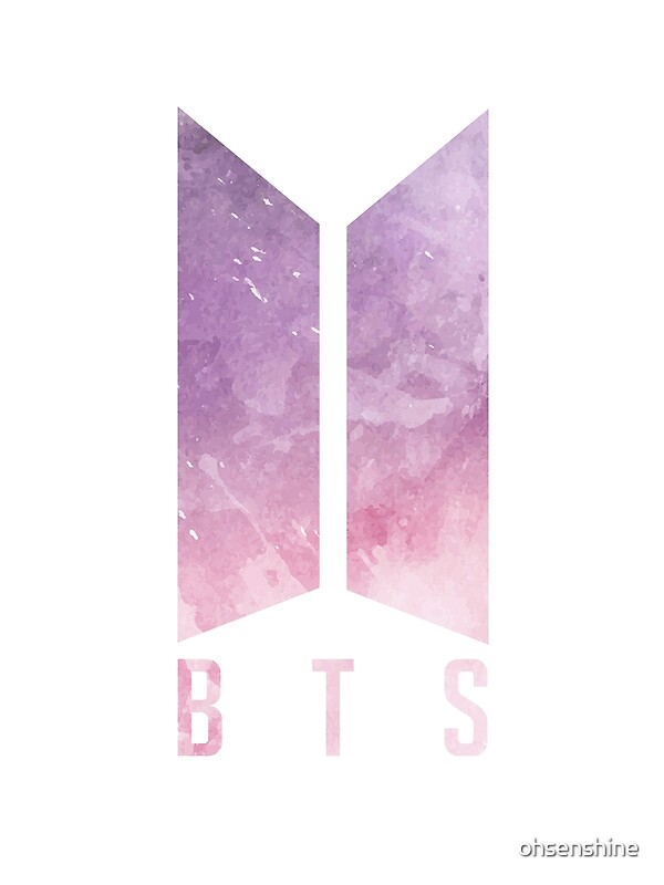 "BTS LOGO PURPLE PINK WATERCOLOR" by ohsenshine | Redbubble