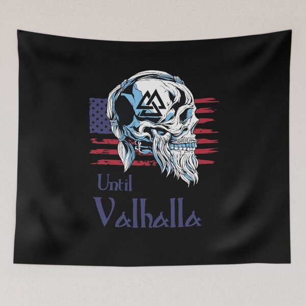 Item preview, Until Valhalla - Skull with American Flag designed and sold by Georgy09.