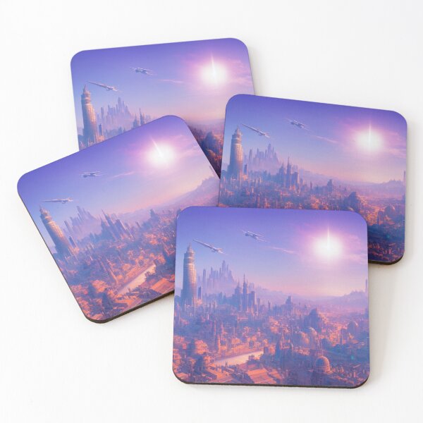 Item preview, Future Tech City on a Pink World - Sunset designed and sold by DesignerKin.