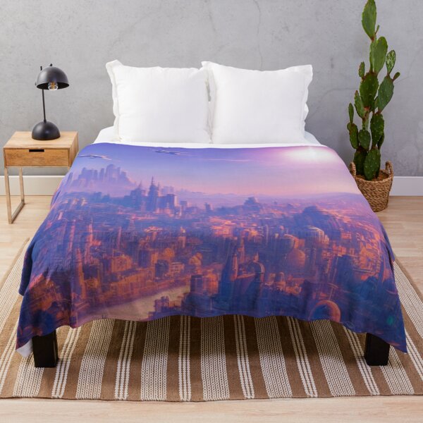 Item preview, Future Tech City on a Pink World - Sunset designed and sold by DesignerKin.