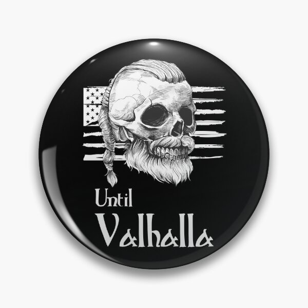 Item preview, Until Valhalla - Skull Black and White With American Flag designed and sold by Georgy09.