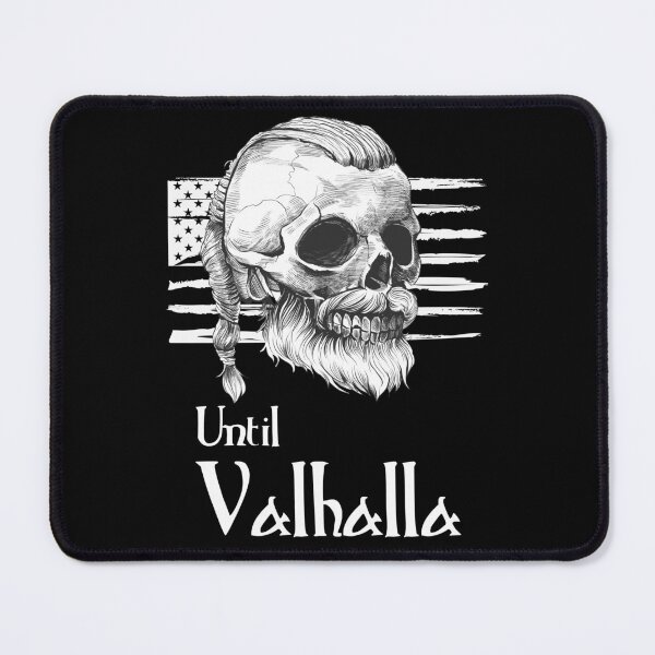 Item preview, Until Valhalla - Skull Black and White With American Flag designed and sold by Georgy09.